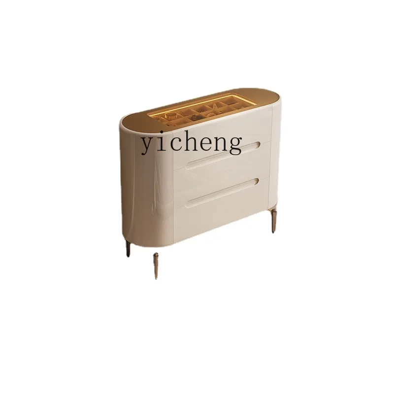 Yy Chest of Drawers Bedroom Bed Front Cabinet Integrated Wall Storage Chest of Six Drawers with Lock Jewelry Cabinet