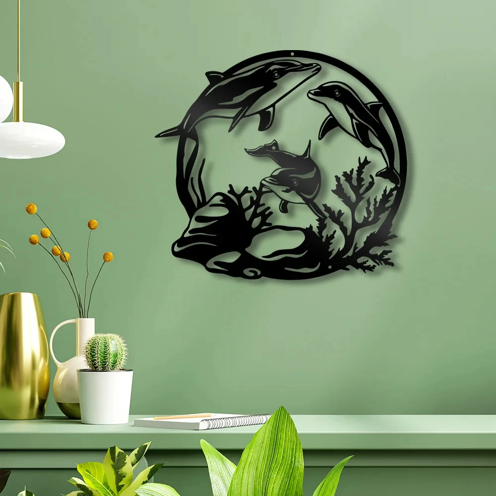 

Underwater Dolphin Group Wall sticker, Suitable For bedrooms, offices, And Living Rooms Removable Self-Adhesive Design