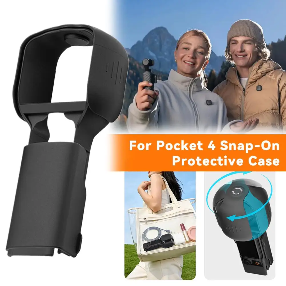 

Snap-On Protective Case for DJI Osmo Pocket 4, ABS Flip Cover with Gimbal & Screen Protection, Portable Camera Accessory