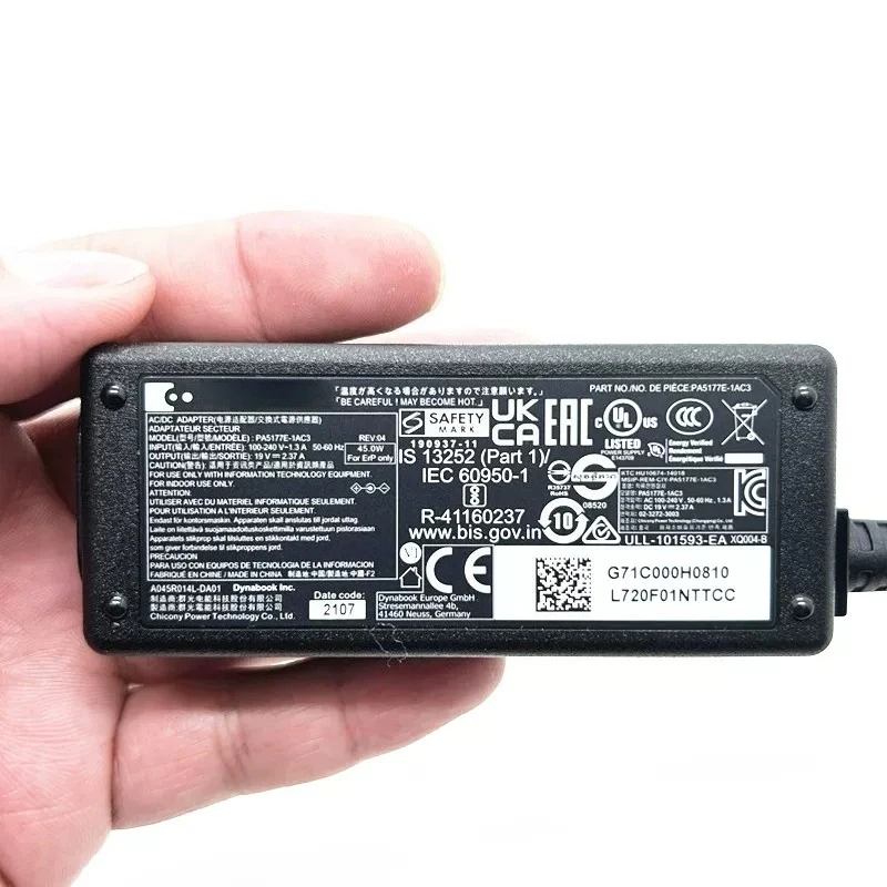 オリジナル東芝-dynabook-45-ワット電源アダプタ-pa5177e-1ac3-19v237a-充電器用