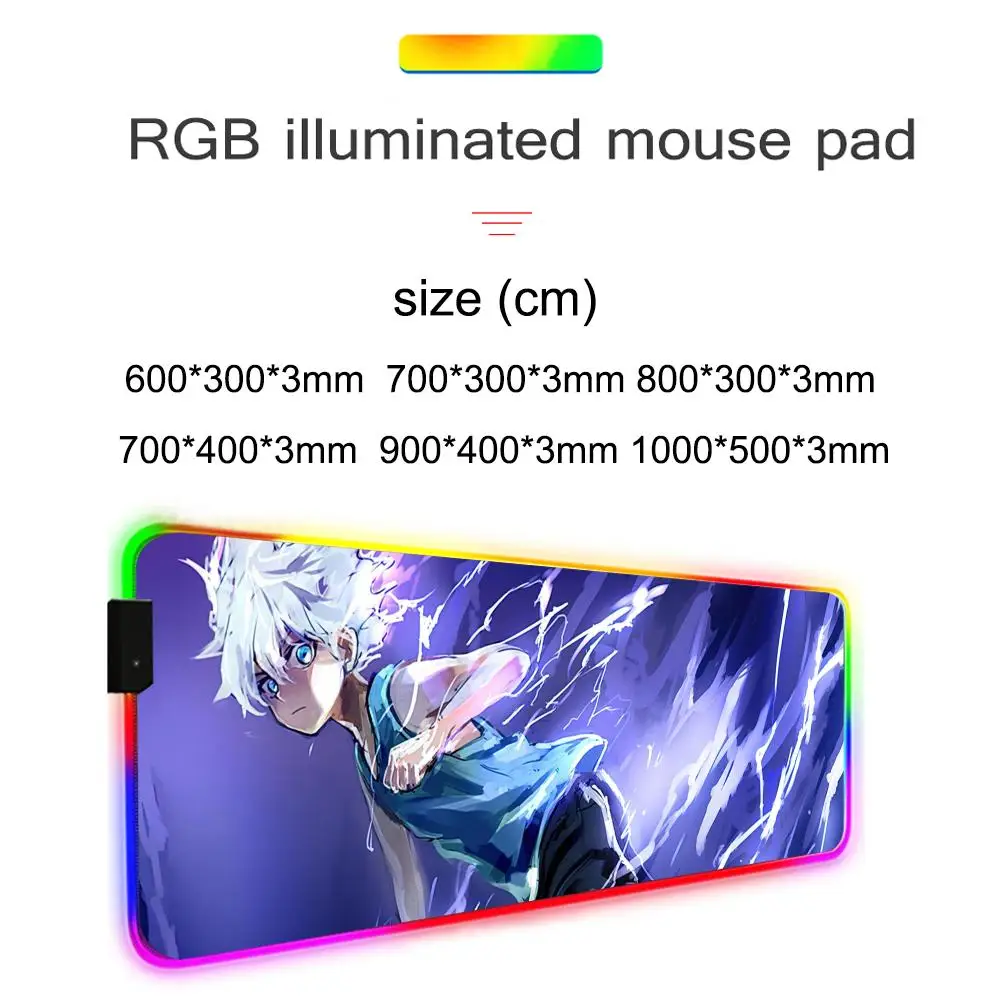 Anime Hunter Muismat RGB Gaming Muismat Grote LED Pad PC Bureaumat Lichtgevende muismat Grote toetsenbordmatten Tafelkleed met achtergrondverlichting