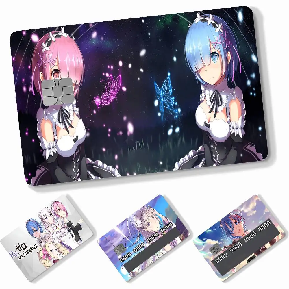 Anime ReZero Credit Card Skin Matte Stickers For Bank Card ID Card Debit Card Decal Decoration Girls Gifts