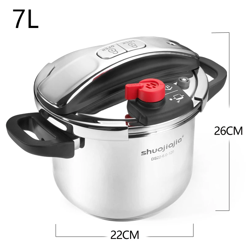 Universal Stainless Steel Pressure Cooker, Explosion Proof Household Gas Induction Cooker, Stew Cooking, 304