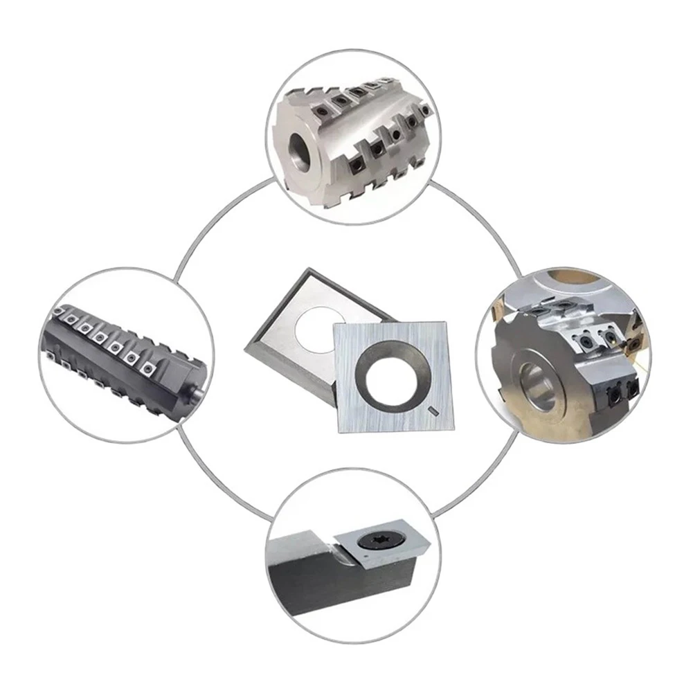 10pcs 15mm Square Carbide Inserts for Turning Straight Profiles and Near 90 Degree Internal Angles in Wood Processing