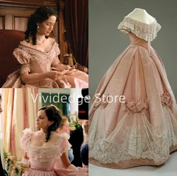 Customized Vintage Pink Ball Gowns Bowknot Delicate Lace Rococo 18th Century Historical Costumes Victorian Princess Evening Gown