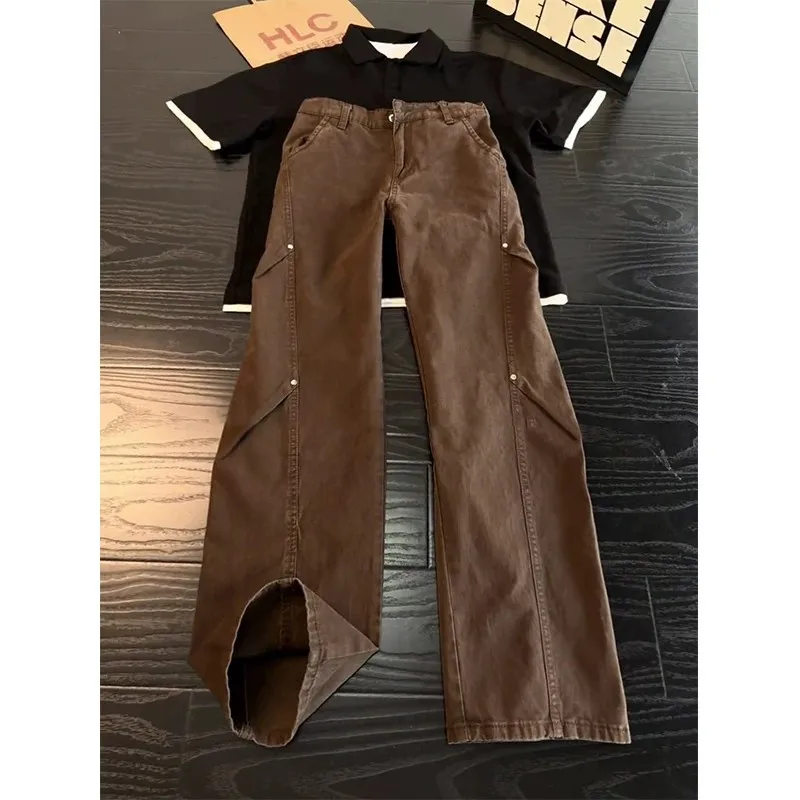 Retro Rivet Jeans 2026 Men's Summer Thin High-end Maillard Micro-pull Pants Pure Cotton Straight Tube