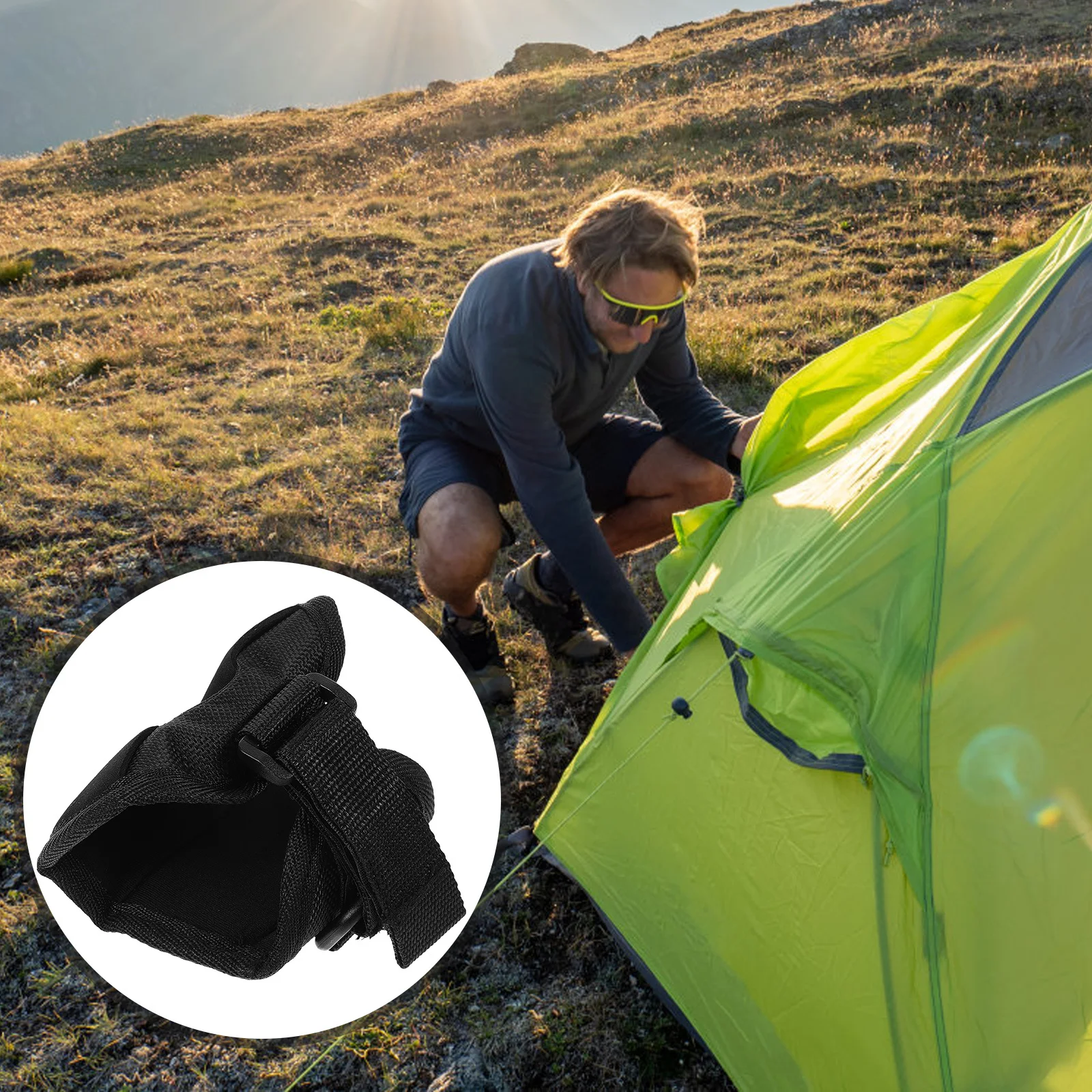 

Adjustable Flashlight Glove for Camping Hiking Diving Sponge Material Shockproof Wristband Holder Comfortable Long-Lasting Use