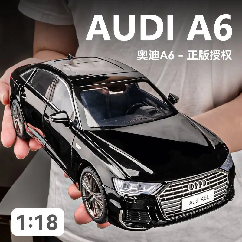 アウディ-a6合金車モデル,音と光,プルバックシミュレーション,子供のおもちゃギフト,装飾品コレクション,1:18