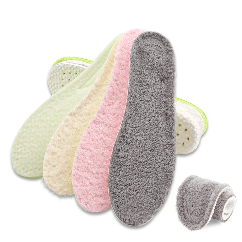 Winter Alpaca Wool Insoles Soft Plush Warm Thicken Foot Thermal Shoe Insole for Women Men Breathable Snow Boots Shoes Heat Pads