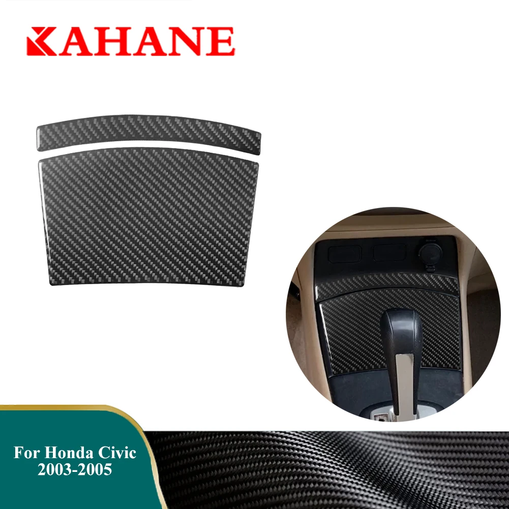 

3D Car Stickers For Honda Civic 2003 2004 2005 Central Cupholder Panel Decorative Cover Trim Carbon Fiber Interior Accessories
