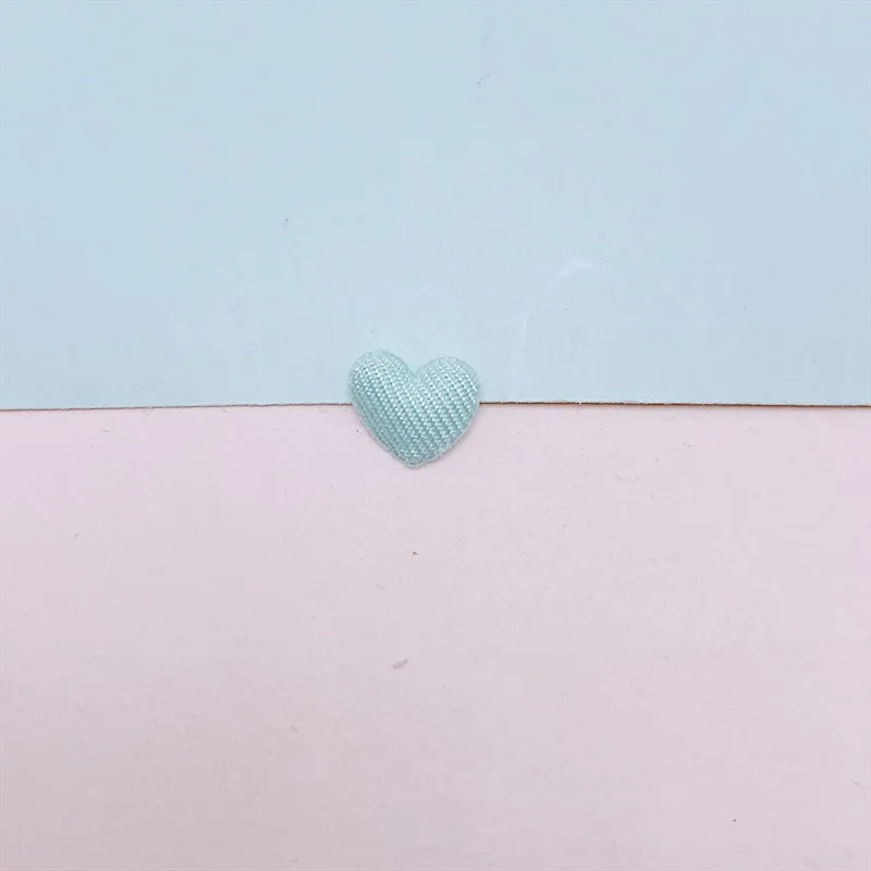 100 Stück 1 cm gepolsterte kleine Herz-Applikationen für Kinderhüte, Näharbeiten, DIY-Haarspangen-Zubehör, Stoffaufnäher – Detail 12
