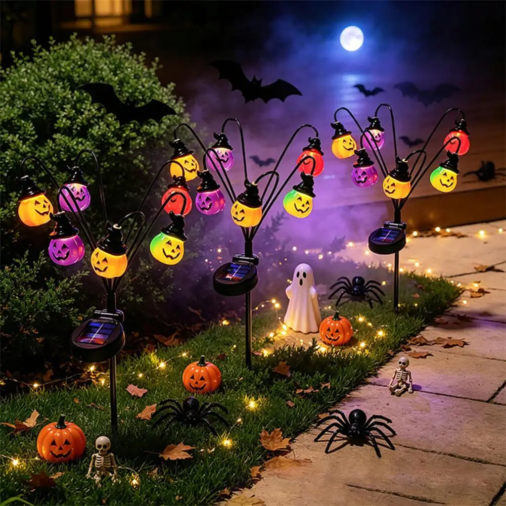 Solar Powered Halloween Decorations Outdoor Solar Garden Lights Halloween Solar Garden Lights Decorative Ghost Pumpkin for Yard