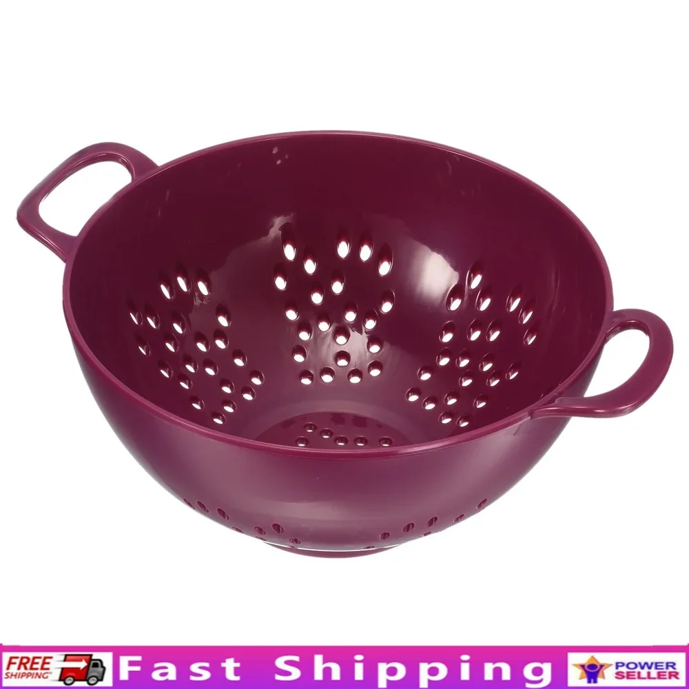 

Plastic Food Colander with Double Handles Lightweight Durable Mini Fruit Drainer Basket Washing Vegetables and Pasta 14.8cm