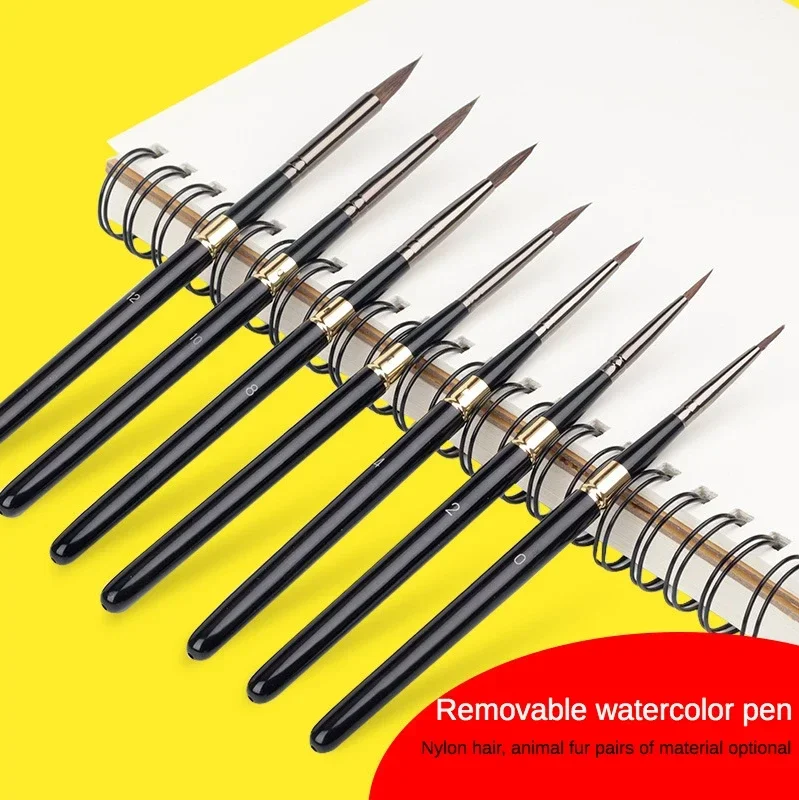 7Pcs set Nylon hair/Animal Hair Paint Brush High Quality Art Painting Brushes Artistic Watercolor Brush for Drawing Art Supplies