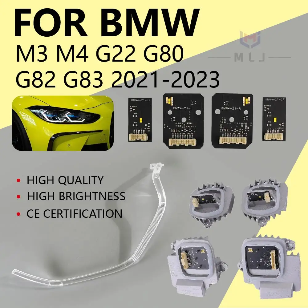 

New For BMW M3 M4 G22 G80 G82 G83 2021-2023 DRL Ballast Module Light Guide Tube PVC Strip Angel Eyes Chip Board Car Accessories