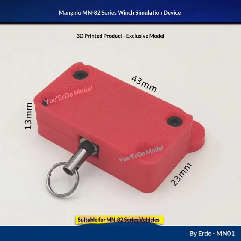 MN82 Winch Bumper With Self Retracting Rope 3D Printed Tow Hook RC Crawler Exterior Decoration Parts