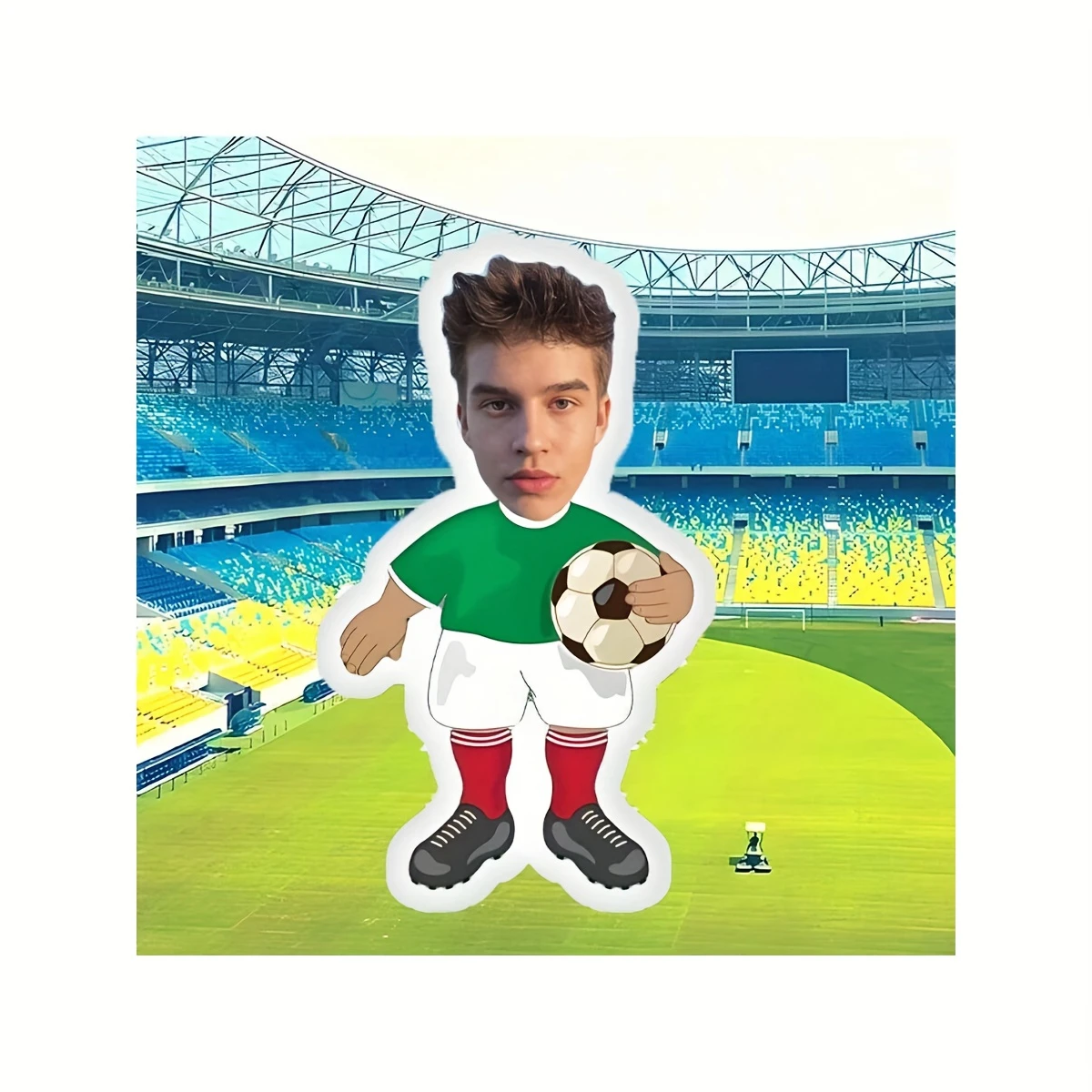 Custom Personalized Football Player Pillow, Individualized Face And Body Pattern Combination, Digital Double-Sided Printing Desi