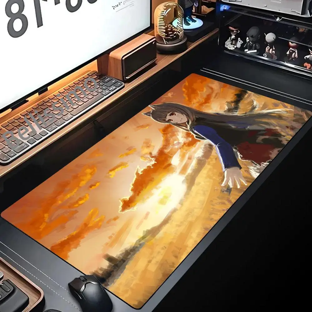 Holo Spice Wolf mouse pad mats 800x400x3mm Computer mouse mat gaming accessories mousepad Customized keyboard games pc gamer