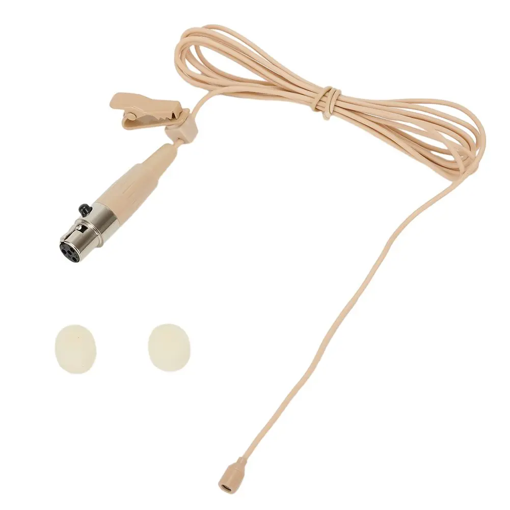 1PCS Beige Lavalier Lapel Clip Microphone 3.5mm 3-Pin 4-Pin XLR For Shure Wireless Mouthpiece Instrument Audio Microphone