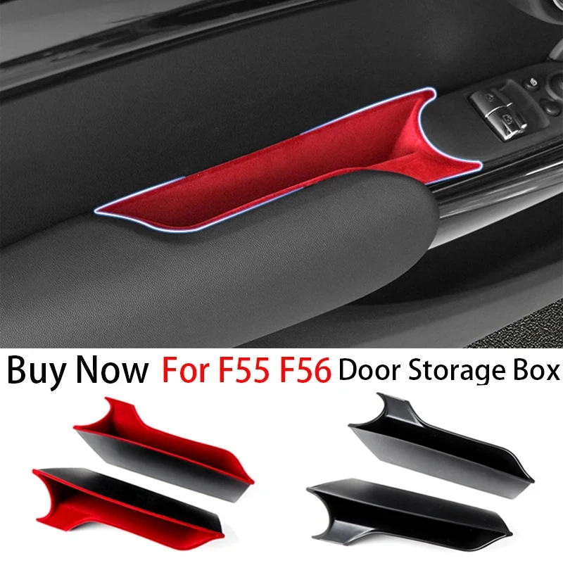 Car Door Storage Box Interior Handle ABS Storage Container Phone Holder For Mini Cooper S JCW F56 F55 Hatchback Auto Accessories