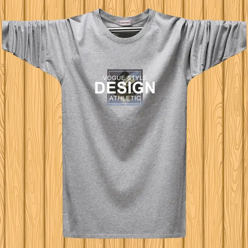Mens Clothing Luxury Brand Long-Sleeved Oversized Plus Size Men's T-Shirt Loose Top Casual Wear Autumn Spring Graphic T Shirts