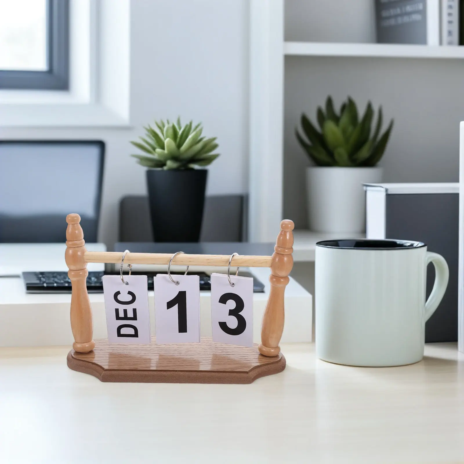 

Вечный настольный календарь в деревенском стиле, многоразовый, с откидными страницами, отображением месяца и даты, для дома и офиса