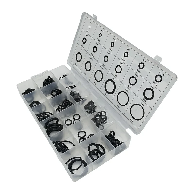 225PC O-Ring Set Black Leather O-Ring O-Ring Sealing Ring Corrosion Resistant Butyl Rubber Pressure Resistant