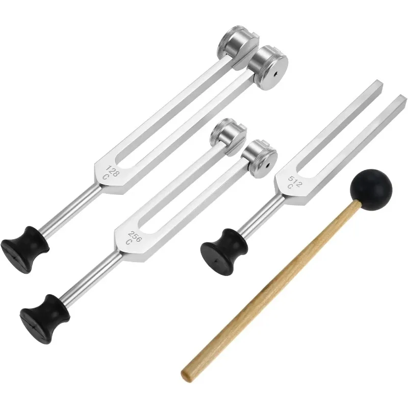 

3Pack Tuning Fork Set(128Hz, 256Hz, 512Hz) Tuning Fork Kit for Healing, Chakra, Sound Therapy, Sonic Slider Fork
