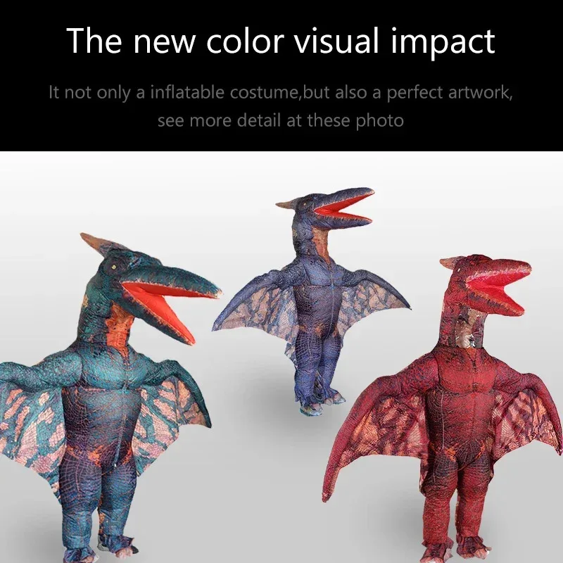 DY20 الكبار الزاحف المجنح ديناصور نفخ زي هالوين تأثيري التيروصور سبينوصور Disfraz Trex التنين فيلوسيرابتور ضربة U ZP #5