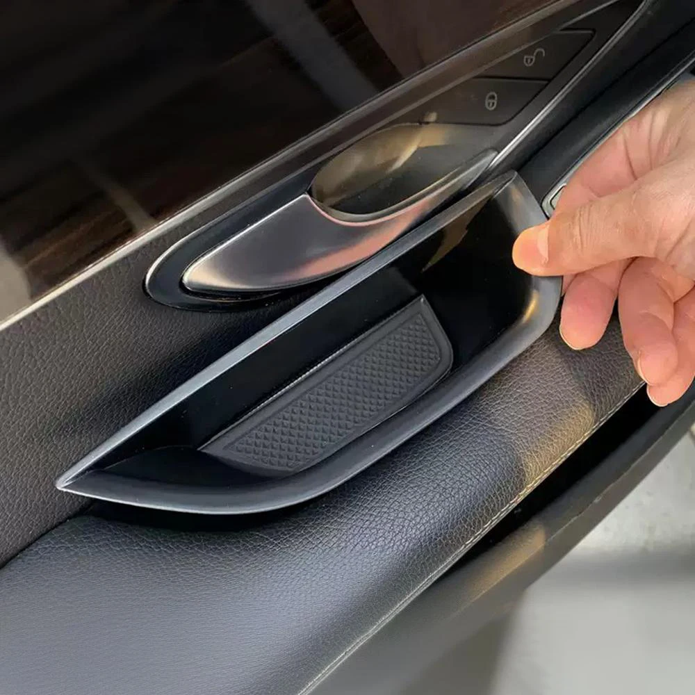Car Door Handle Panel Storage Box Organizer Phone Holder for Mercedes Benz C Class W204 W205 Coupe GLC X253 Auto Accessories