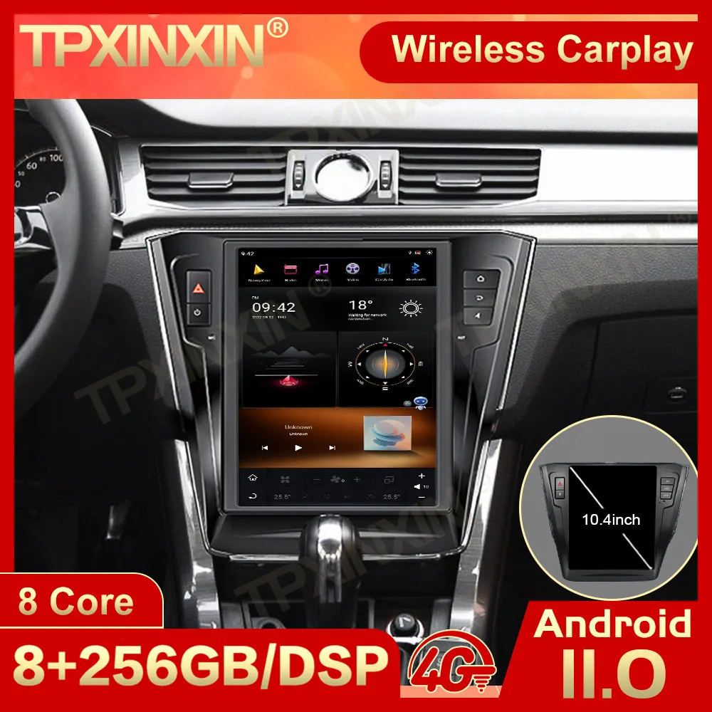 8+256GB Android 11 Tesl- Screen Radio Receiver For Volkswagen VW Passat 2015 2016 2017 2018 GPS Navigation Video Audio Head Unit