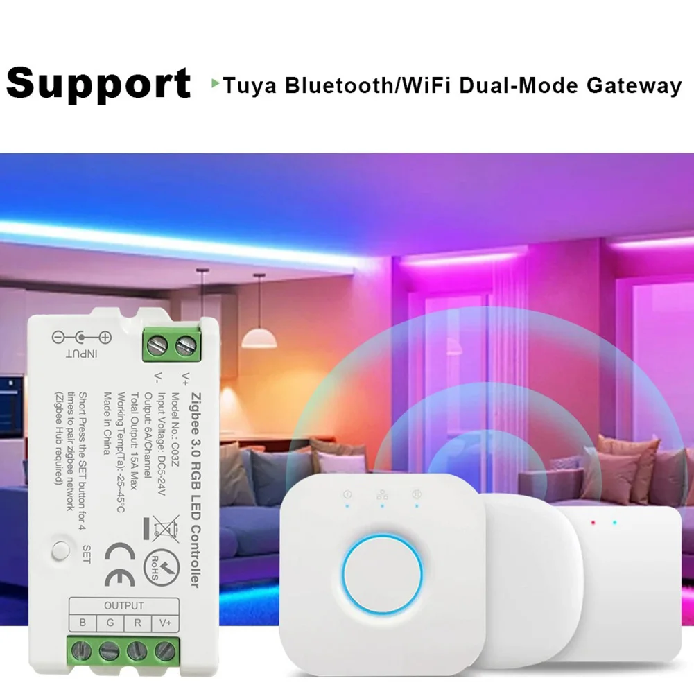 Zigbee 3.0 WiFi LED Controller, แถบ RGB 2.4GHz
