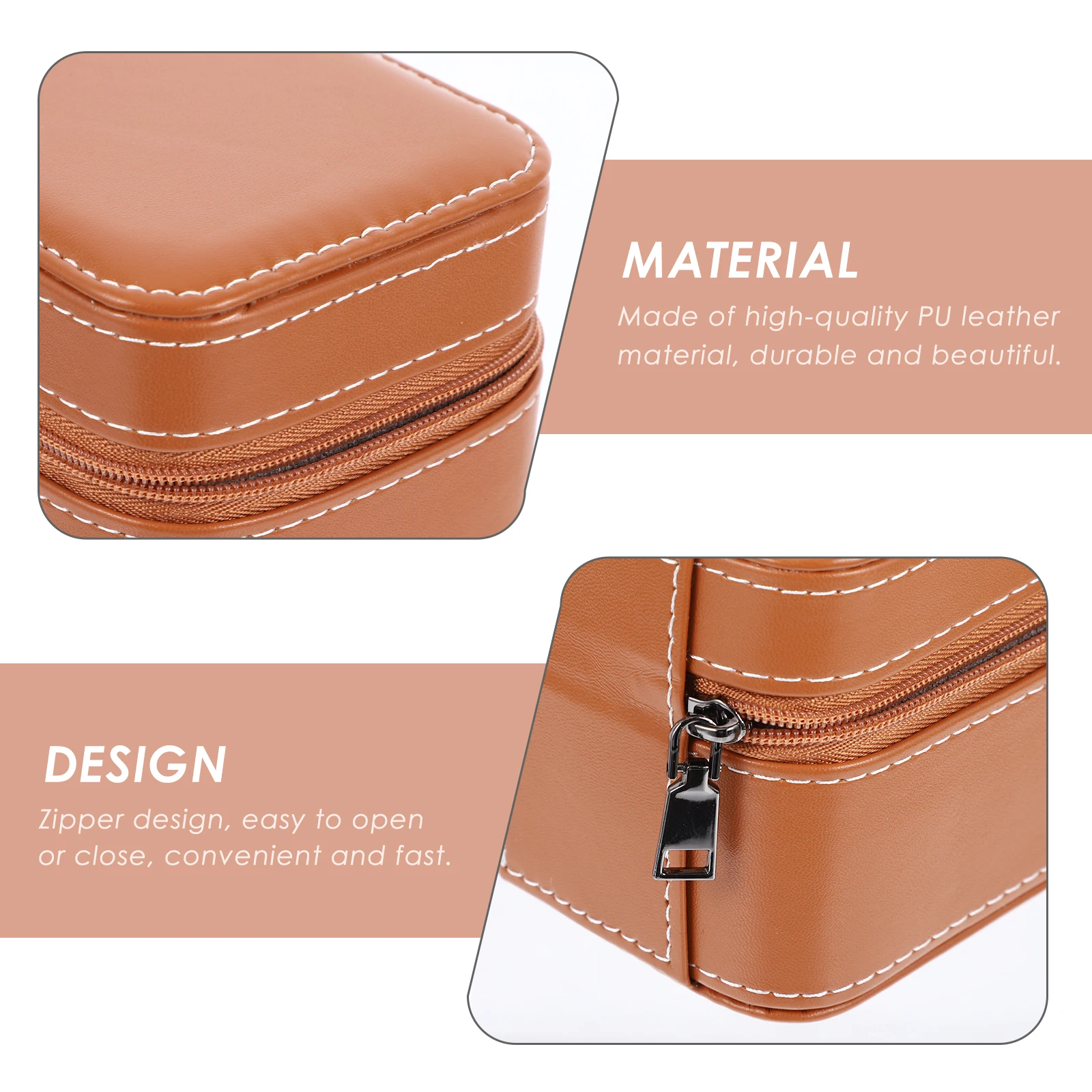 

Watch Case Storage Box Organizer Orange Composite Material Portable Display Container Protect Dust Scratches Practical