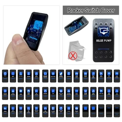 BANDC 1 Pcs COVER ONLY! Blue Lens Window Labeled Rocker Switch Cap (No Body) for Car Boat ARB Carling RV Bus Switch, Auto Part