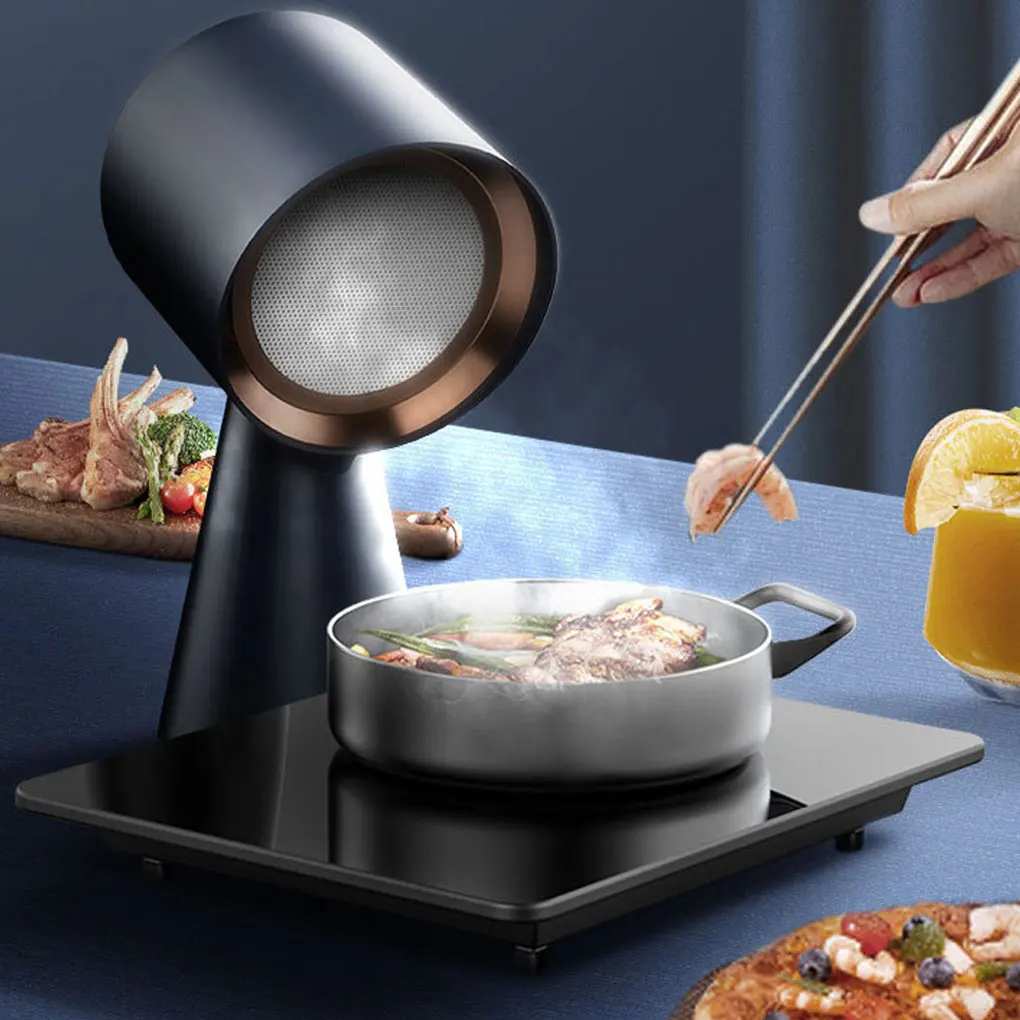 Desktop Cooker Hood Mini Household Portable Extractor Hood with 5 Gears Mode 2m³/min Strong Suction for Home Kitchen Hot Pot BBQ