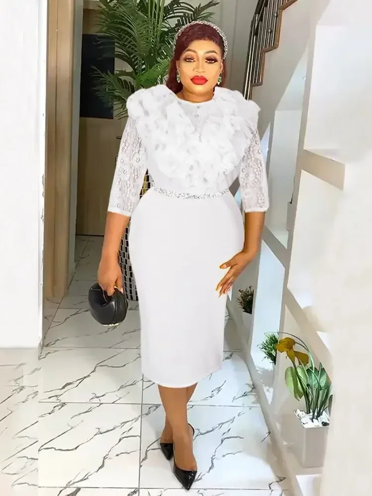 Африканские вечерние платья больших размеров для женщин, новинка 2024, Дашики, Анкара, кружевные вечерние платья, турецкая одежда, халат, африканская одежда