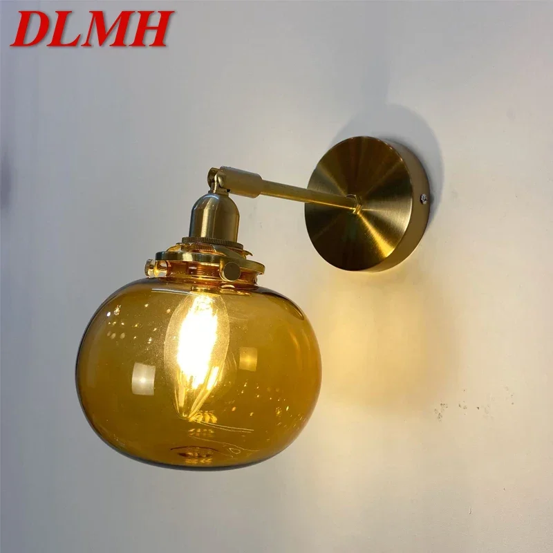 

DLMH Nordic Brass Wall Lamp Indoor Living Room Bedroom Bedside Lamp Modern Hotel Corridor Hallway Wall Lamp