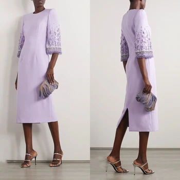 Özelleştirilmiş Jiayigong Klasik Modern Stil Örgün Akşam O-Boyun A-line Boncuk Püsküller Ismarlama Durum Elbiseleri