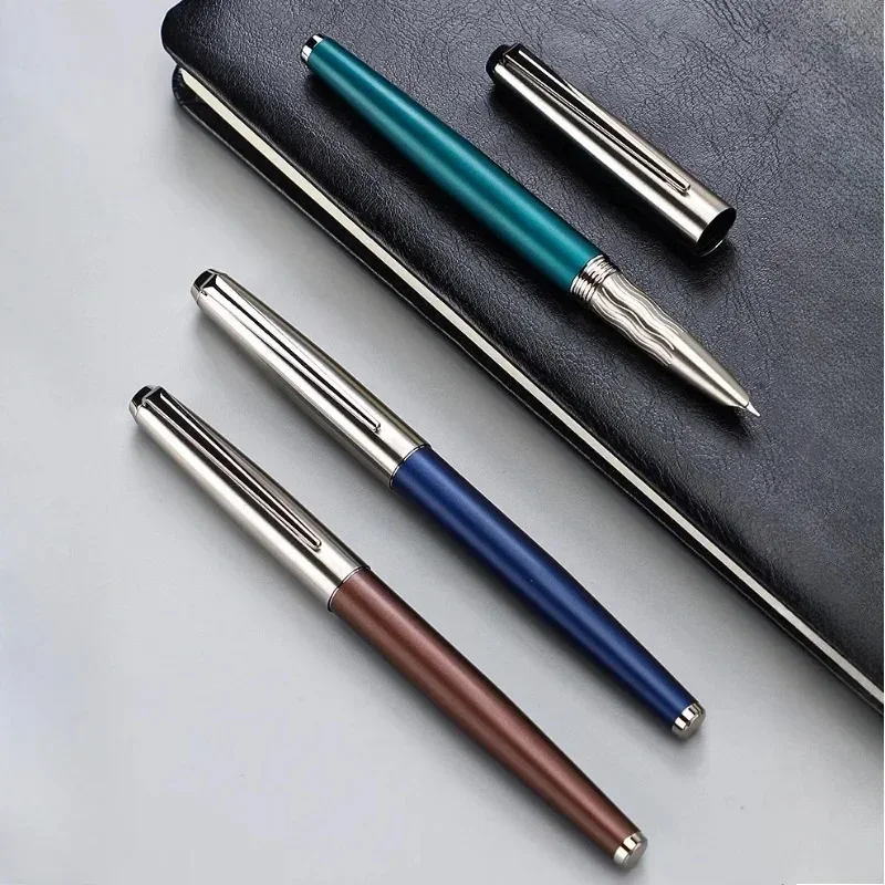 

New Pattern PAILI Metal Fountain Pen EF F Bent Curved 0.38 0.5 0.7MM Nib Smooth Writing Ink Pen Student School Practicing Pens