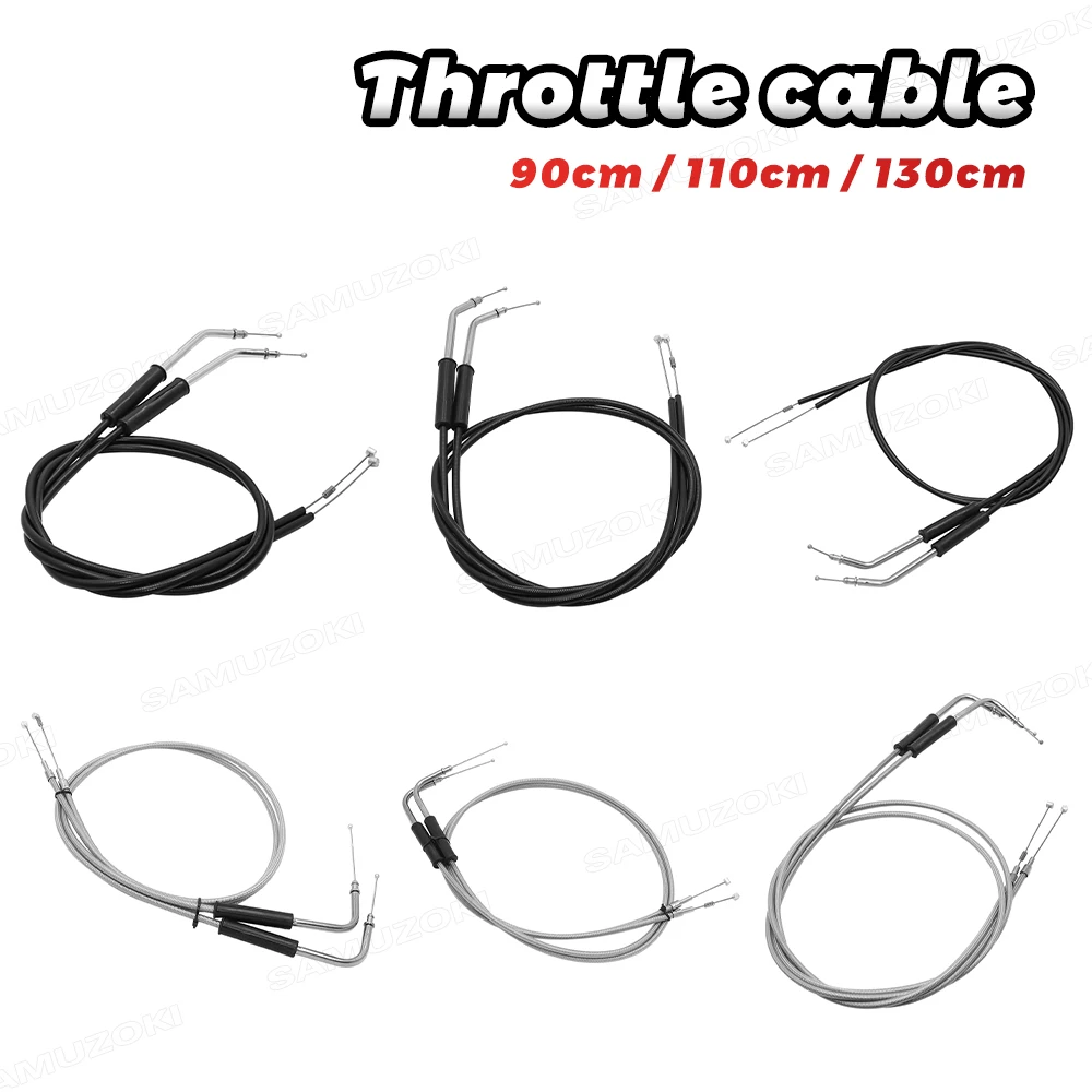 Motorcycle Lengthened Throttle Cable For Harley Sportster Iron XL 883 1200 Dyna Softail Fat Boy Heritage Road King