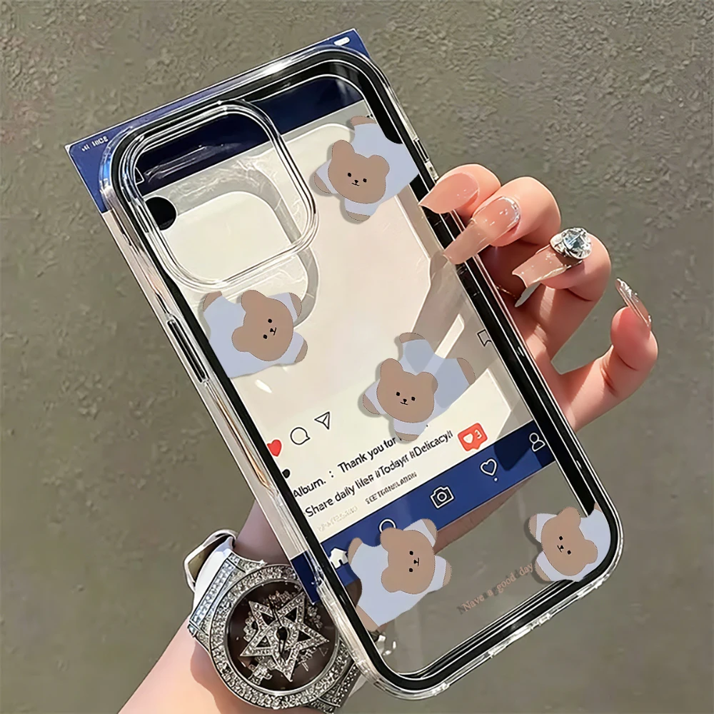 Cute Teddy Bears INS SIlicone Soft Phone Case For Samsung Galaxy S25 S26 S23 Ultra S22 Plus A55 A54 A57 A37 A36 A35 A34 5G Cover