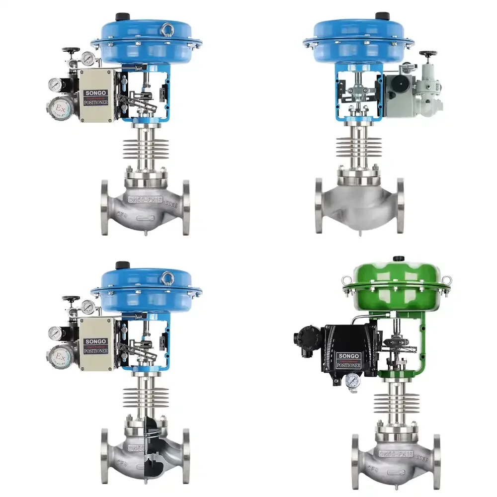 

Heat Dissipation Type Pneumatic Single Seated Control Valve DN100 Flange Stainless Steel 304 Pneumatic Diaphragm Control