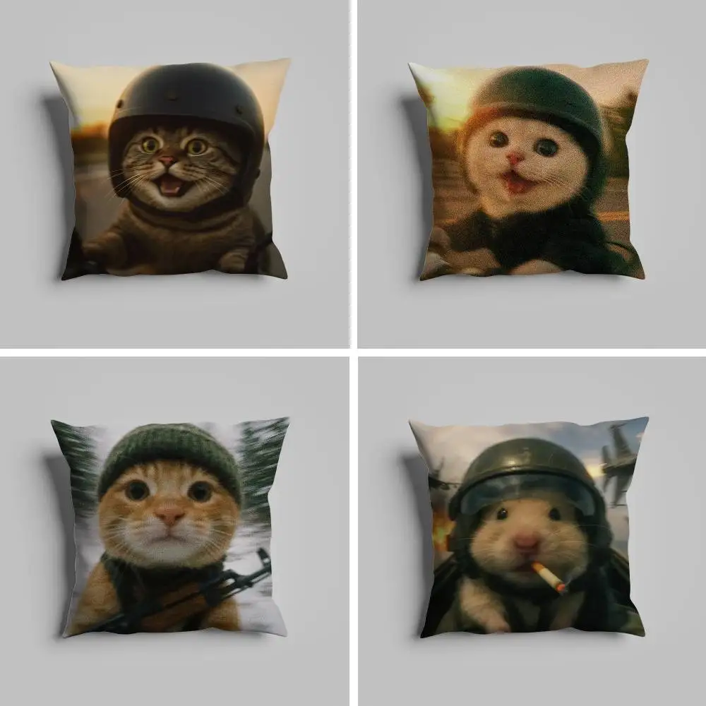

Dogs Cats Cute Funny Gift Pillow Case Pillowcase For Car Pillows 60x60 Cushions Luxury Double Sided Cover Home And Decoration S