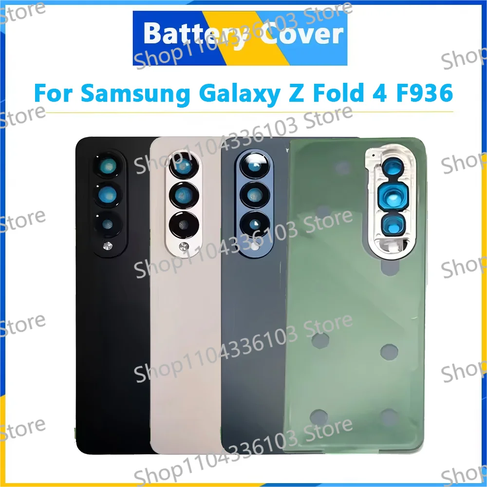 

Fold4 Housing For Samsung Galaxy Z Fold 4 F936 Glass Battery Back Cover Repair Replace Door Phone Rear Case + Camera Lens