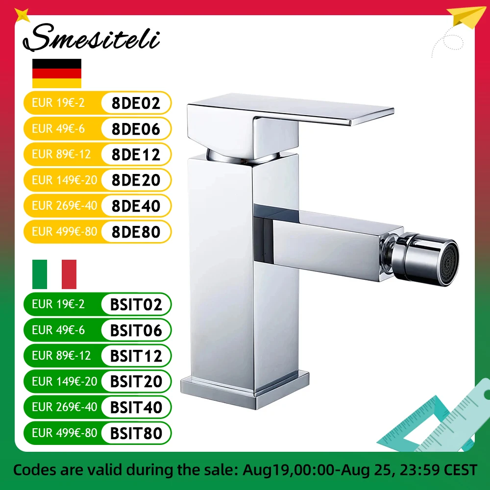 

Chrome Bathroom Sink Faucet 360 To Rotate Bidet Spare Mixer Square Single Handle One Hole Hot And Cold Water Tap