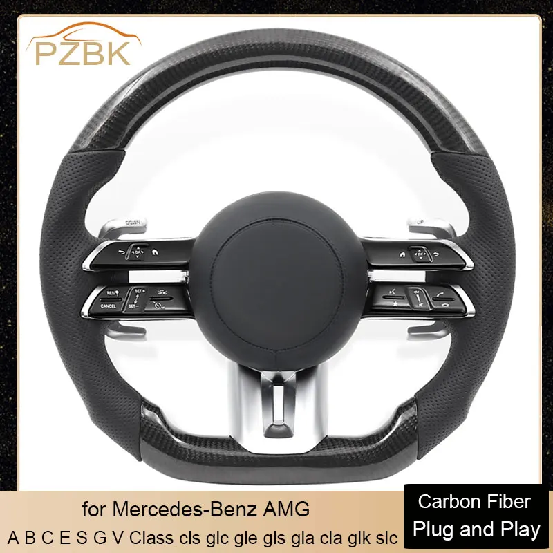 

Sport Carbon Car Steering Wheel Full Set for Mercedes Benz AMG 400d W205 C205 C63 W212 W223 W204 W213 W176 A E CLS CLA CLC Slc