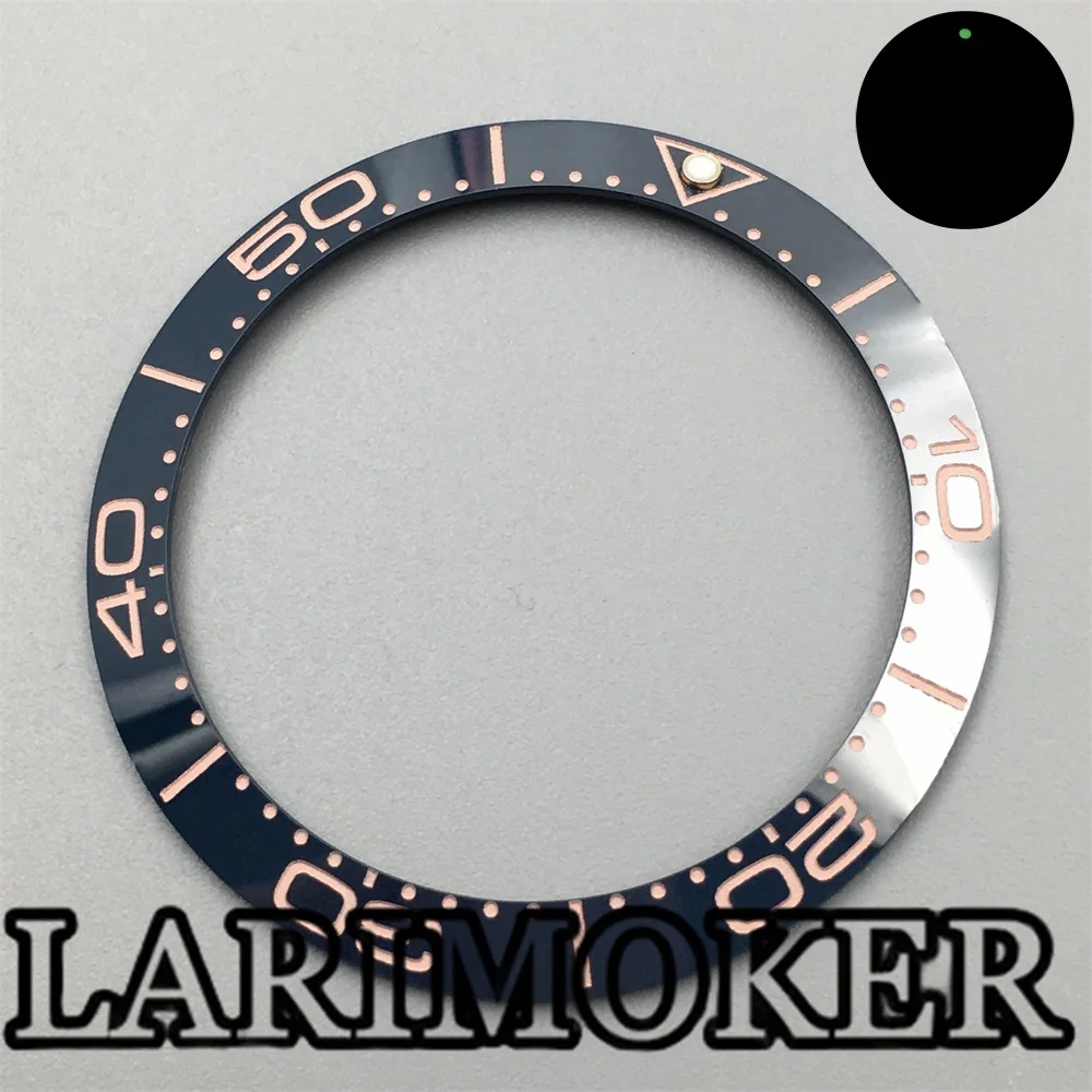 LARIMOKER-inserto de bisel de reloj para hombres, piezas de accesorios de relojes, ajuste de caja de 40mm, 38mm, cerámica, plata, Purpie, azul, negro, verde