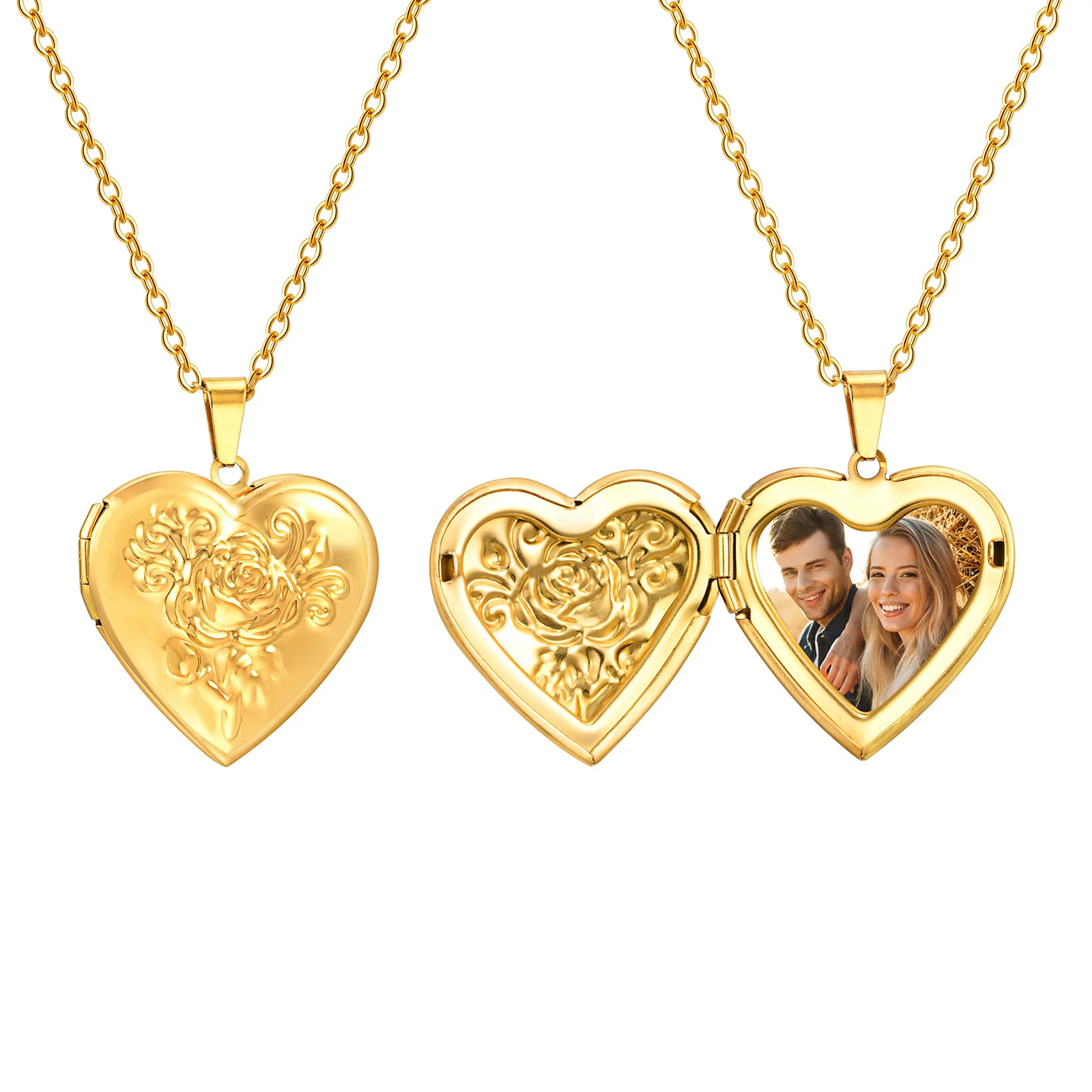 Collana con ciondolo a cuore personalizzato da donna, gioielli con collana con foto chiusa personalizzata, regalo di compleanno per festa di anniversario