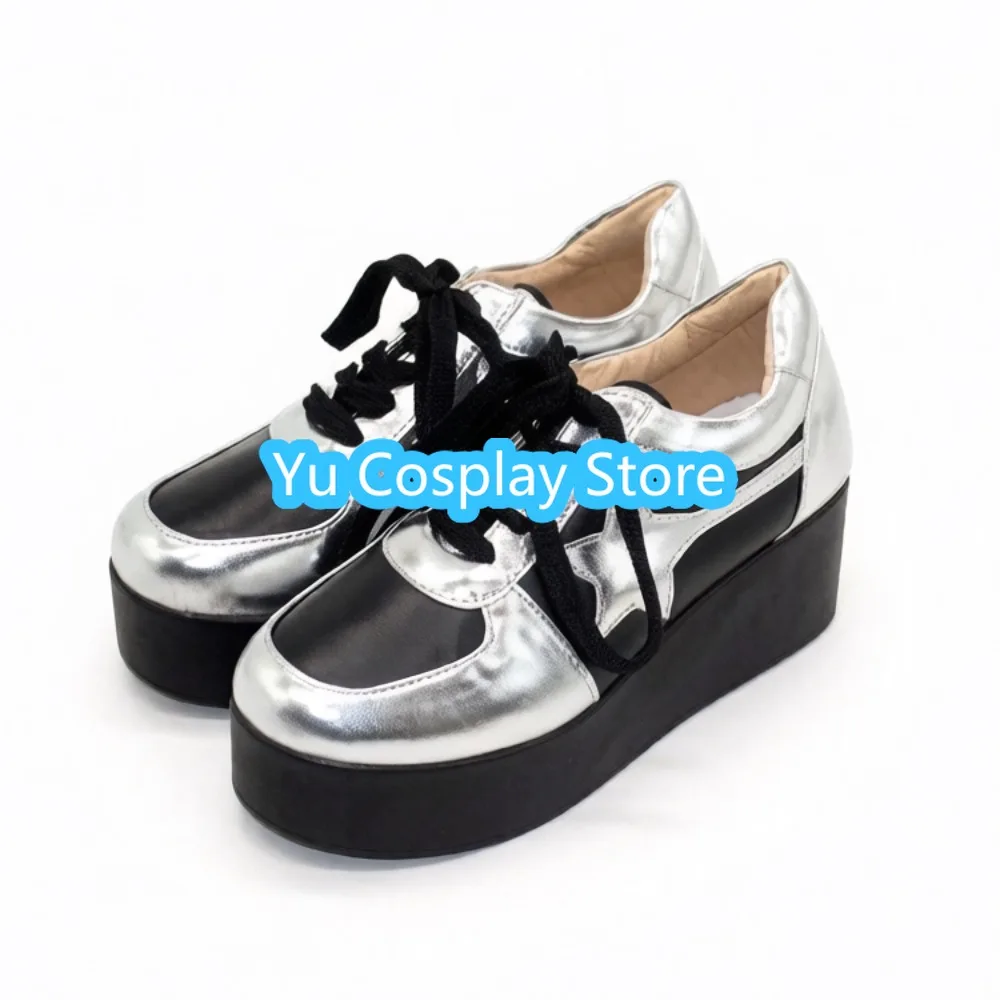 Rocks Character Cosplay Shoes Custom Made Black Boots Men Style Footwear for Photography Collection