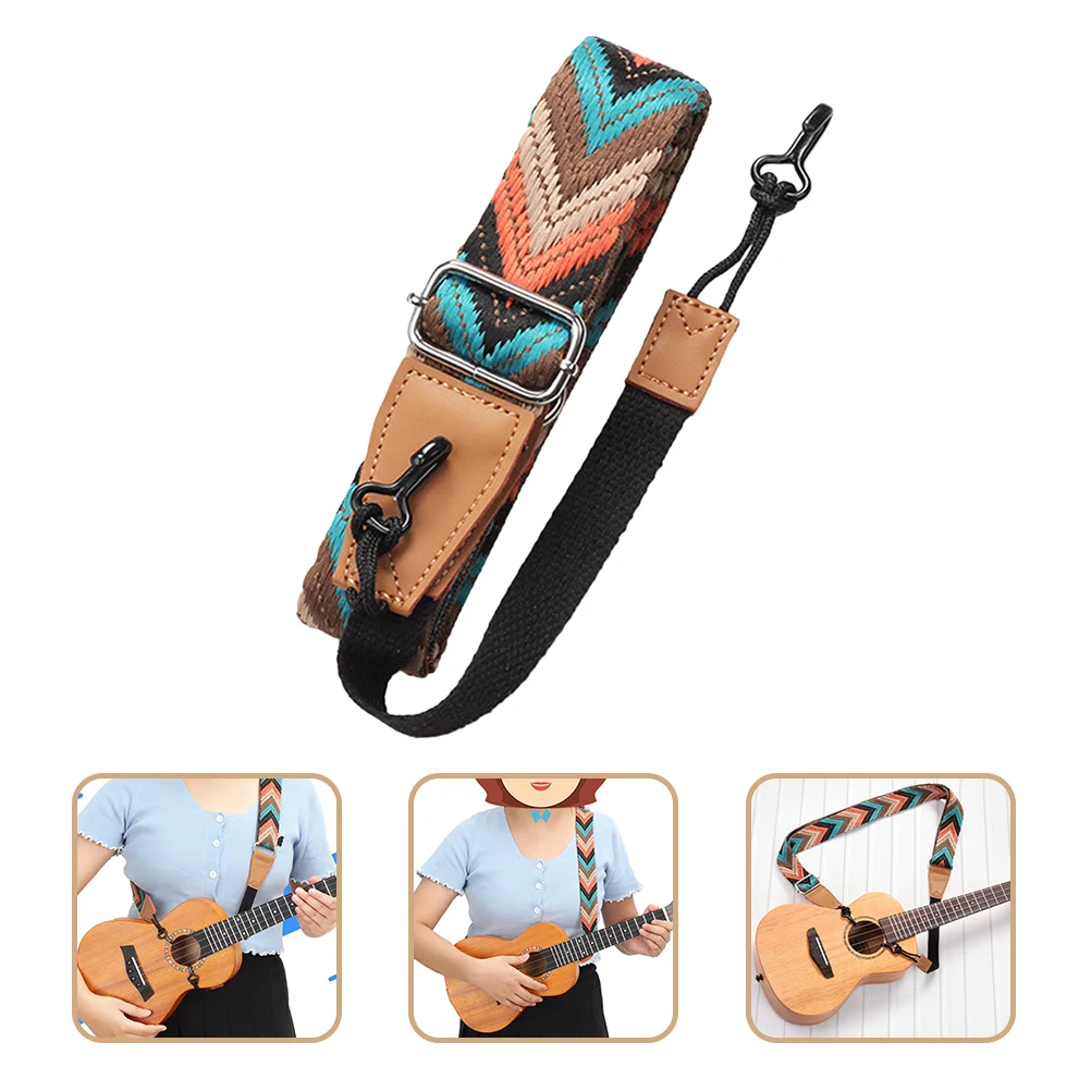 Ukulele Shoulder Strap No Drill Guitar Belt Instrument Accessories Double J Hook Accessory